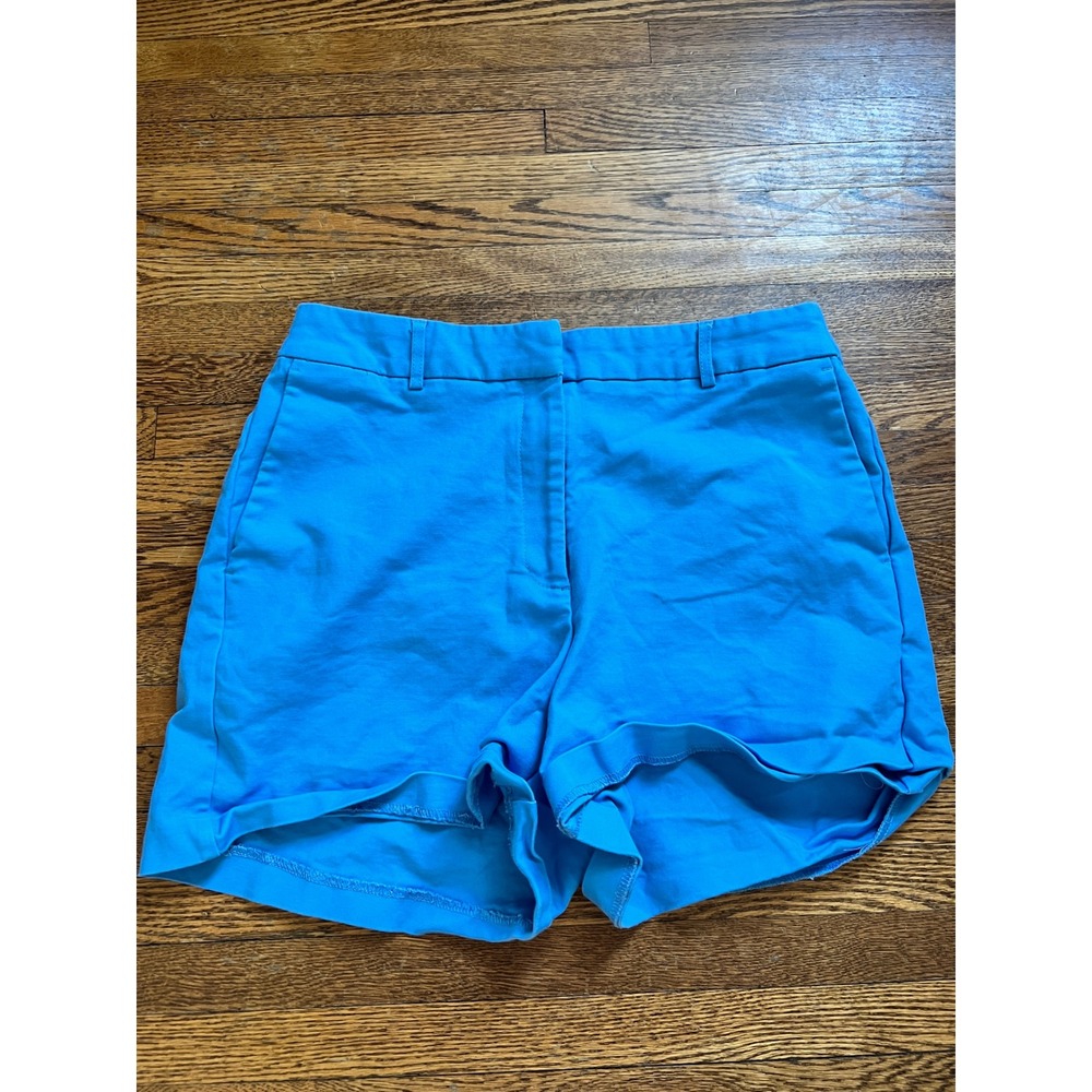 Rachel Zoe Womens Blue Tailored High Rise Chino Shorts Size 8